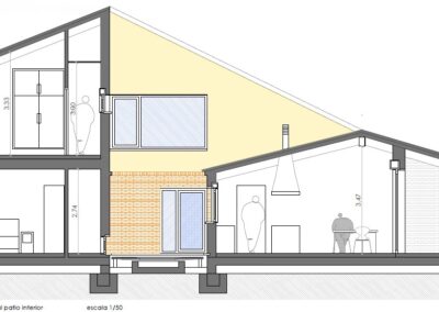 planos casa rosso sección patio